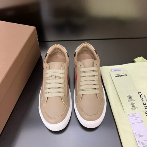 Burberry House Check and Leather Sneaker Beige - Image 4