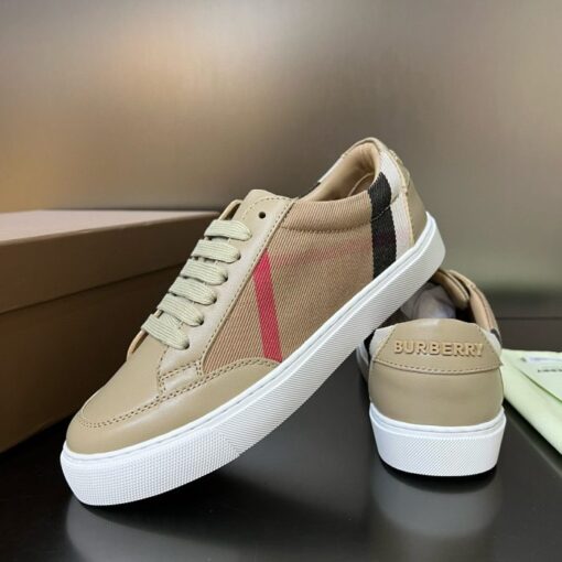 Burberry House Check and Leather Sneaker Beige - Image 2