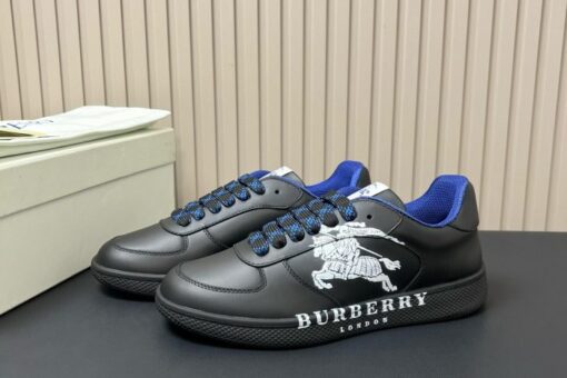 Burberry Leather Stock Sneakers Black & White