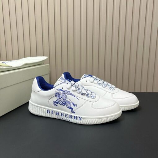 Burberry Leather Stock Sneakers White & Blue