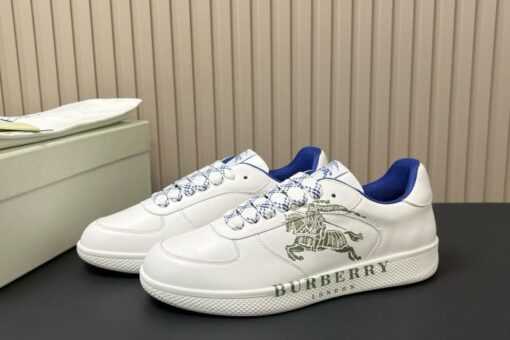 Burberry Leather Stock Sneakers White & Green