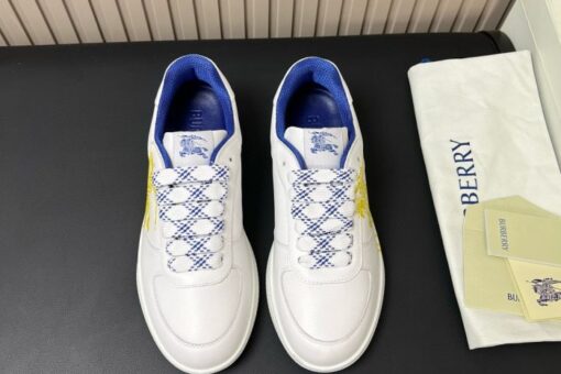 Burberry Leather Stock Sneakers White & Yellow