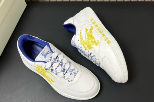 Burberry Leather Stock Sneakers White & Yellow