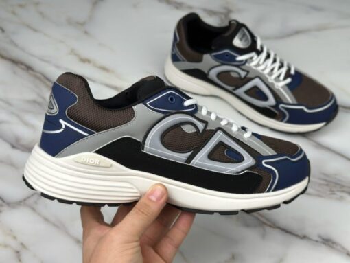 B30 Sneaker Anthracite Gray Mesh with Black, Blue and Dior Gray Technical Fabric - Image 4