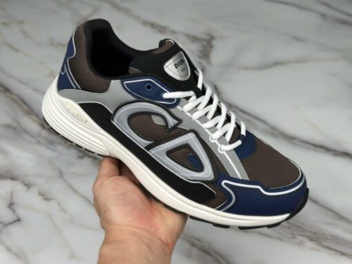 B30 Sneaker Anthracite Gray Mesh with Black, Blue and Dior Gray Technical Fabric - Image 3