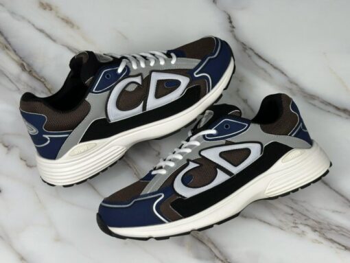 B30 Sneaker Anthracite Gray Mesh with Black, Blue and Dior Gray Technical Fabric - Image 2