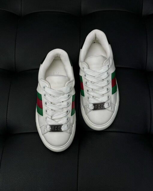 Gucci Ace trainer with Web White - Image 3