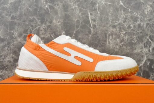 Hermes Jet Sneaker White Orange