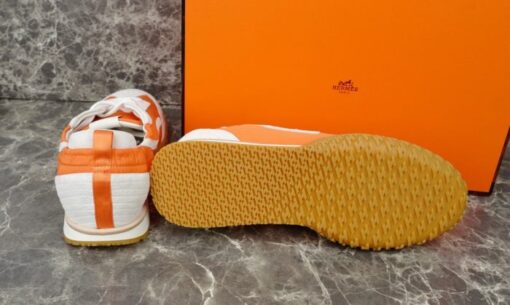 Hermes Jet Sneaker White Orange - Image 2