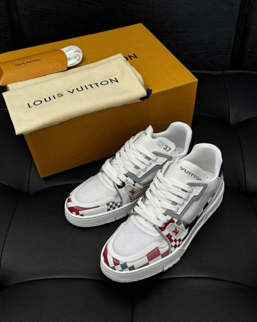 LV Trainer Sneaker White Red