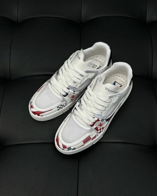 LV Trainer Sneaker White Red - Image 3