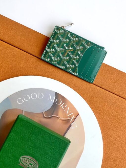 Goyard Bourbon Zipped Card Holder Green