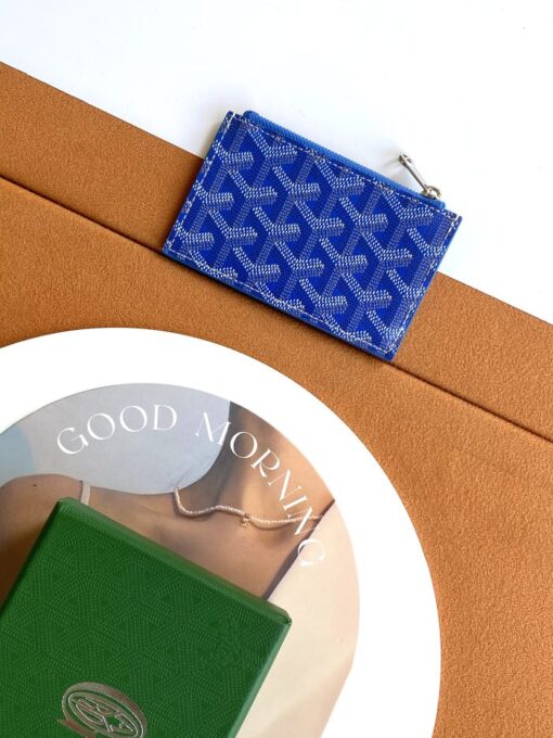 Goyard Bourbon Zipped Card Holder Blue - Image 2