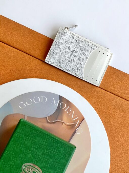 Goyard Bourbon Zipped Card Holder White