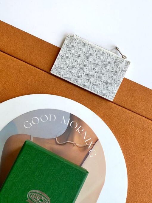 Goyard Bourbon Zipped Card Holder White - Image 2