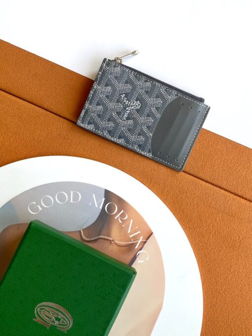 Goyard Bourbon Zipped Card Holder Davy Grey