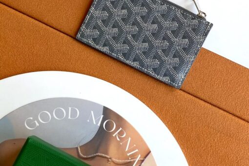 Goyard Bourbon Zipped Card Holder Davy Grey