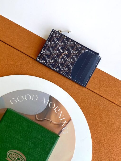 Goyard Bourbon Zipped Card Holder Blue