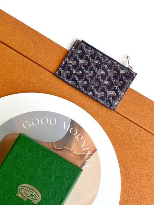 Goyard Bourbon Zipped Card Holder Blue - Image 2