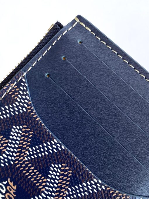 Goyard Bourbon Zipped Card Holder Blue - Image 3