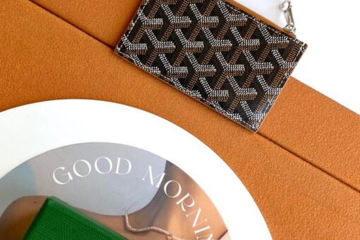 Goyard Bourbon Zipped Card Holder Brown