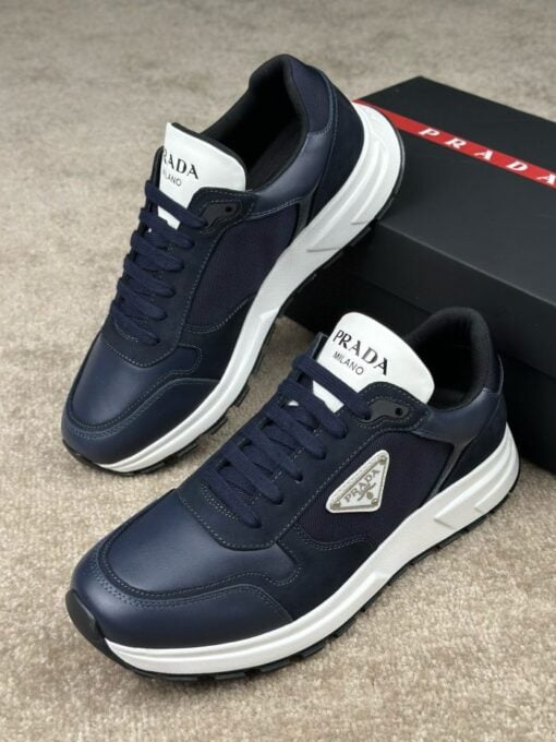 Prada Prax 01 Nubuck & Re-Nylon Sneaker Baltic Blue - Image 4