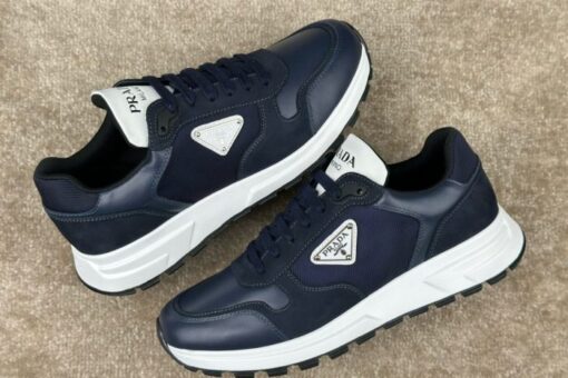 Prada Prax 01 Nubuck & Re-Nylon Sneaker Baltic Blue