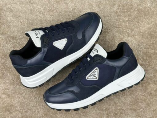 Prada Prax 01 Nubuck & Re-Nylon Sneaker Baltic Blue - Image 3