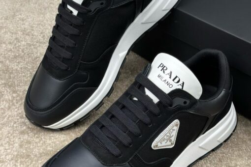 Prada Prax 01 Nubuck & Re-Nylon Sneaker Black