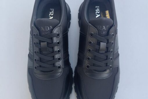 Prada Prax 01 Re-Nylon And Brushed Leather Sneaker Black