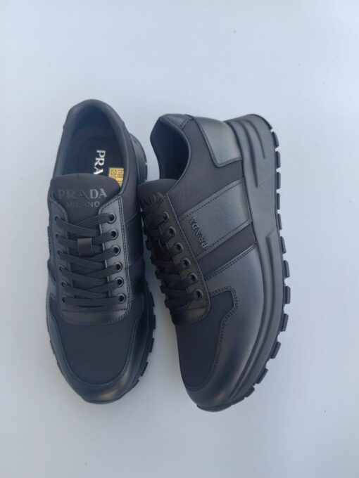 Prada Prax 01 Re-Nylon And Brushed Leather Sneaker Black - Image 4