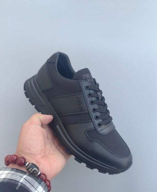 Prada Prax 01 Re-Nylon And Brushed Leather Sneaker Black