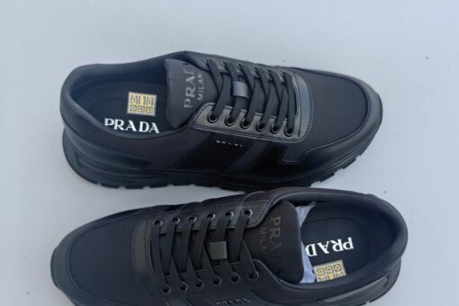 Prada Prax 01 Re-Nylon And Brushed Leather Sneaker Black