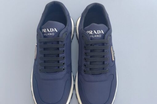 Prada Prax Triangle Logo Nylon Low-Top Sneaker - Navy