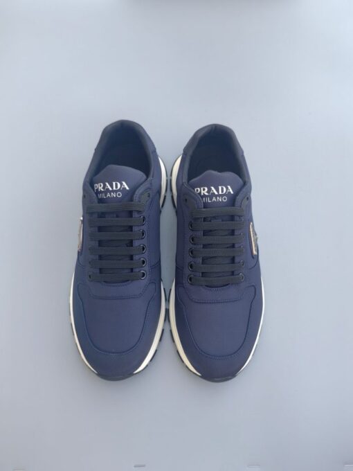 Prada Prax Triangle Logo Nylon Low-Top Sneaker - Navy - Image 5