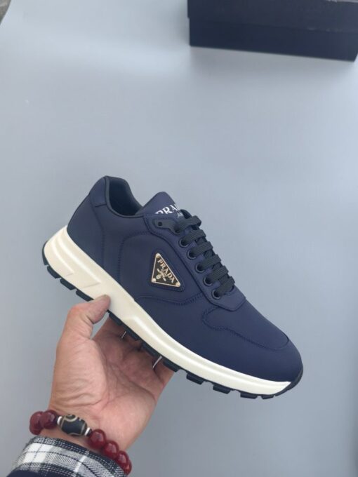 Prada Prax Triangle Logo Nylon Low-Top Sneaker - Navy