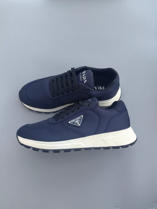 Prada Prax Triangle Logo Nylon Low-Top Sneaker - Navy - Image 3