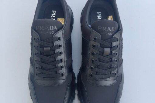 Prada Prax 01 Re-Nylon And Brushed Leather Sneaker Black