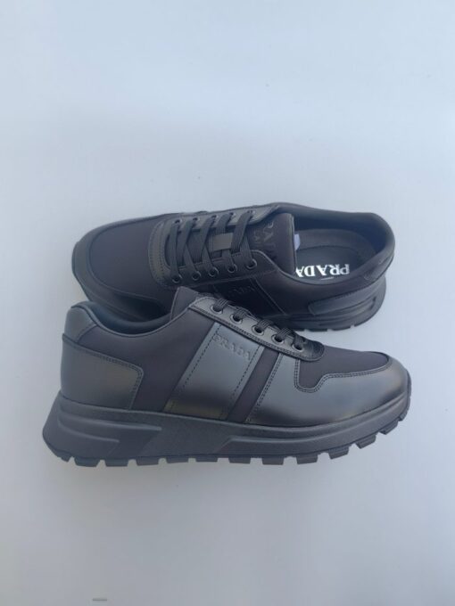 Prada Prax 01 Re-Nylon And Brushed Leather Sneaker Black - Image 2