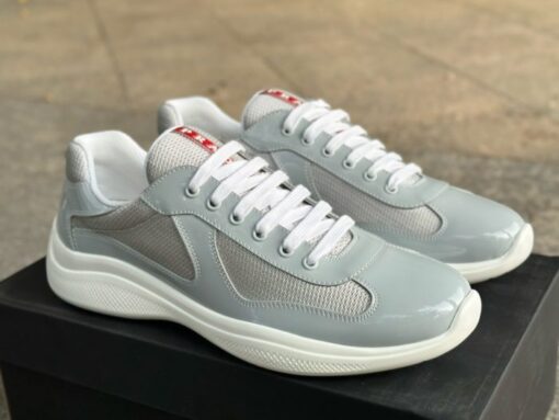 Prada America's Cup Biker Fabric Sneaker Ash Grey