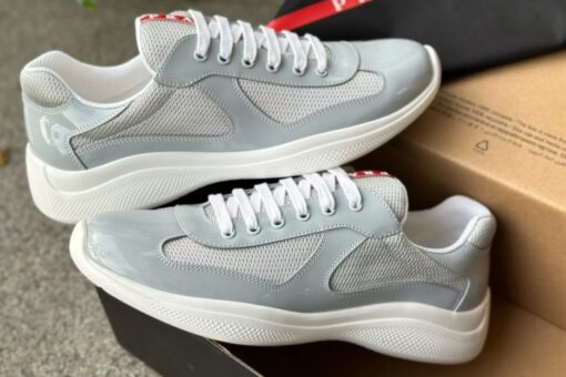 Prada America's Cup Biker Fabric Sneaker Ash Grey