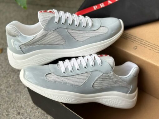 Prada America's Cup Biker Fabric Sneaker Ash Grey - Image 3