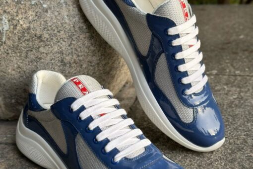 Prada America's Cup Biker Fabric Sneaker Lapis Iazuli