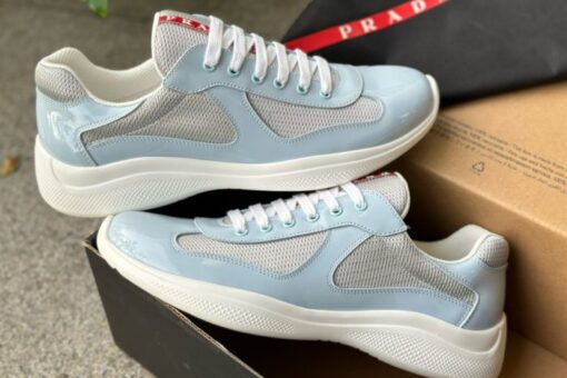 Prada America's Cup Biker Fabric Sneaker Pastel Blue