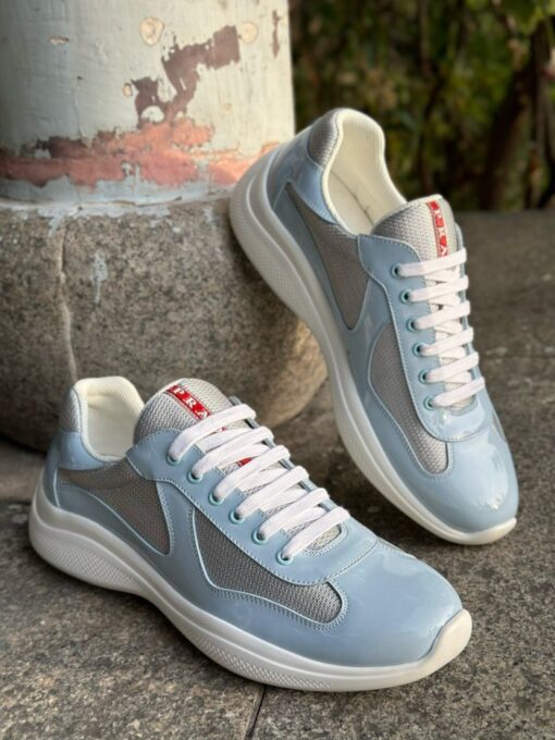 Prada America's Cup Biker Fabric Sneaker Pastel Blue - Image 2