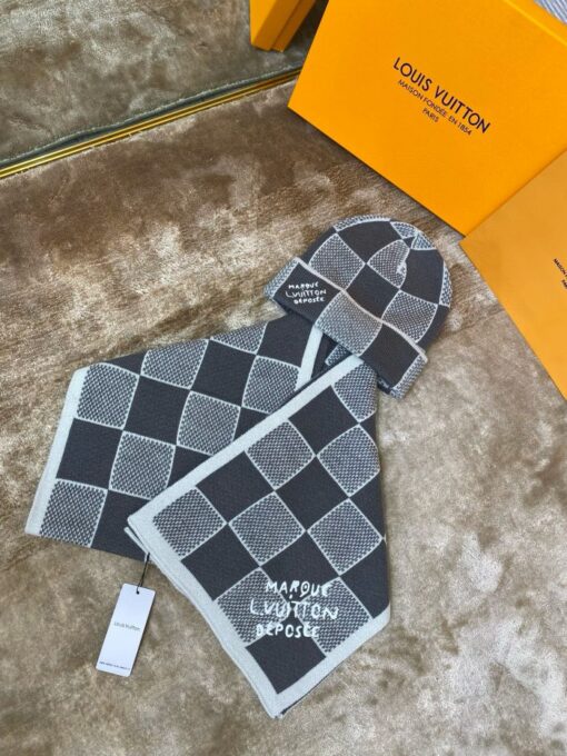 LV Scarf Hat Grey