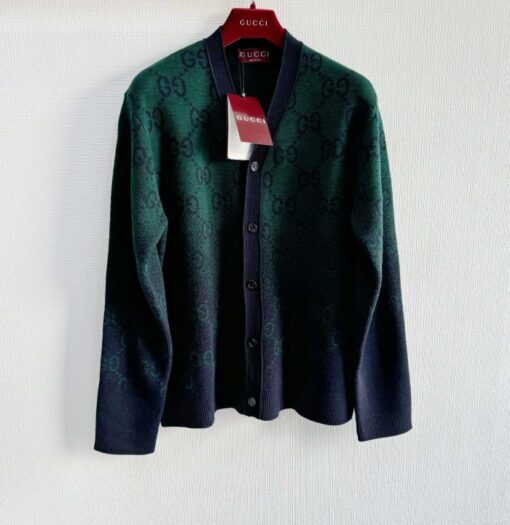 GG Button Sweater Green Black