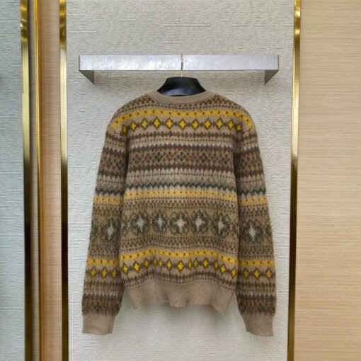 LV Sweater Slate Brown Yellow - Image 2