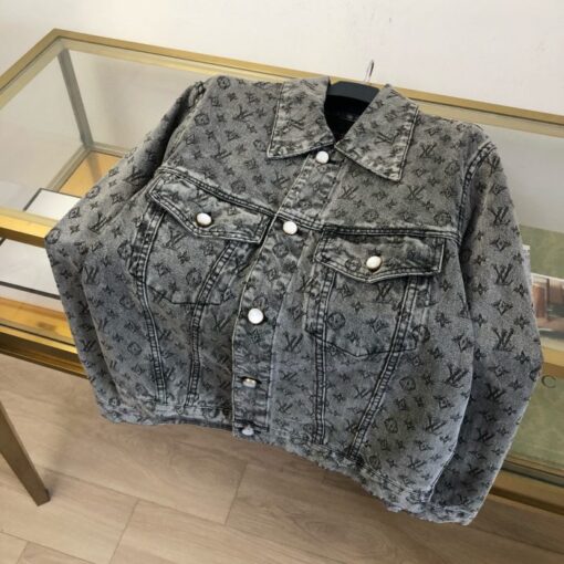 LV Monogram Denim Jacket Grey