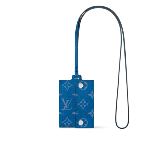 LV Card Holder Necklace Blue